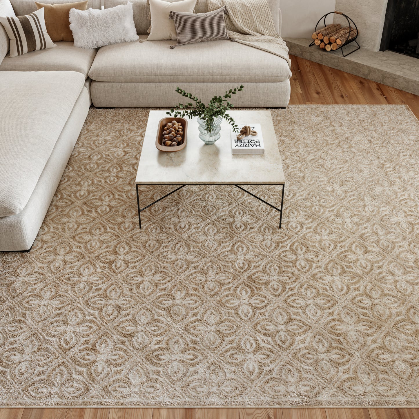 Nourison Home Washable Charm  Beige Ivory  Contemporary
