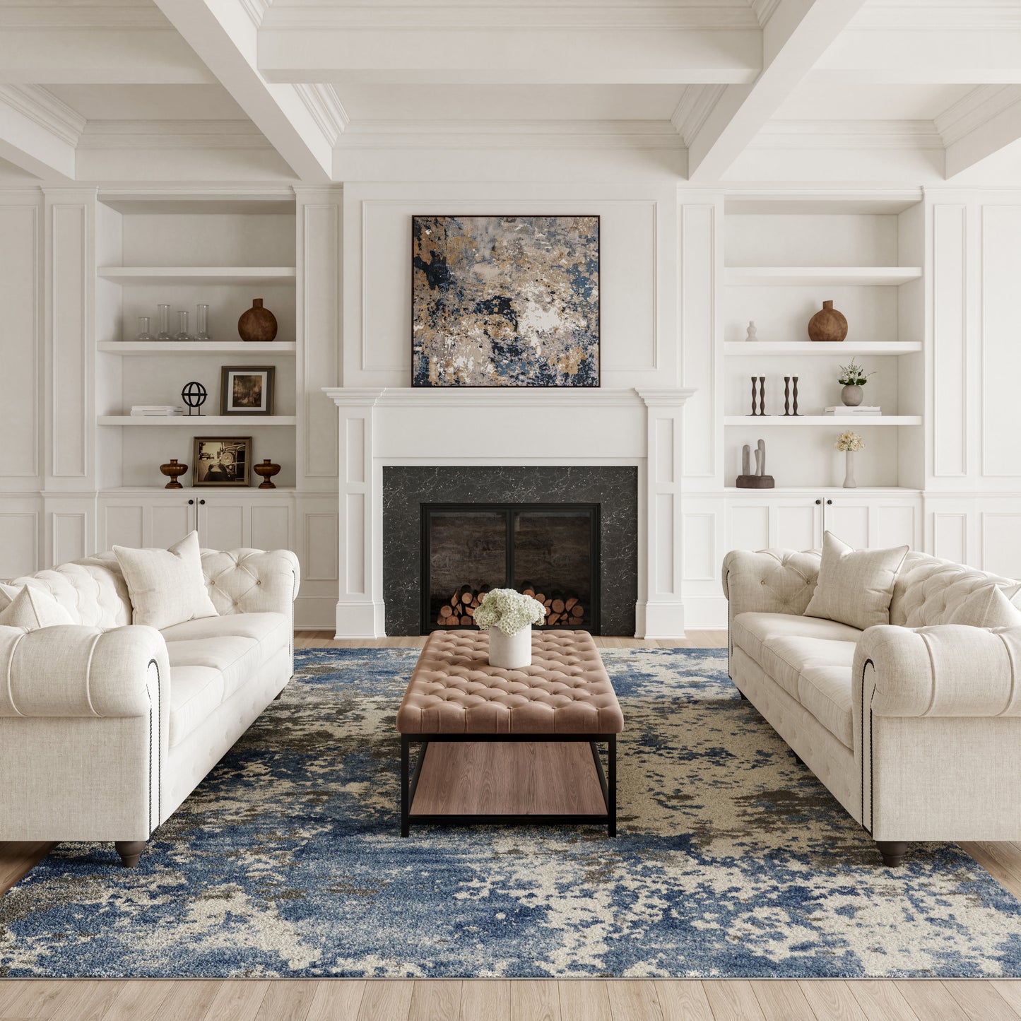 Nourison Home Rustic Textures  Grey Blue  Contemporary