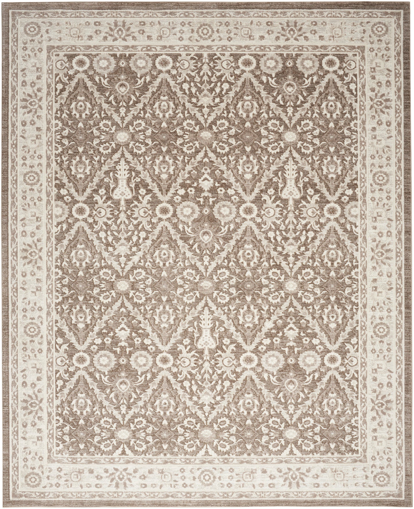 Nourison Home Eco Cycle ECY04 Ivory Mocha Traditional Loom-woven Rug