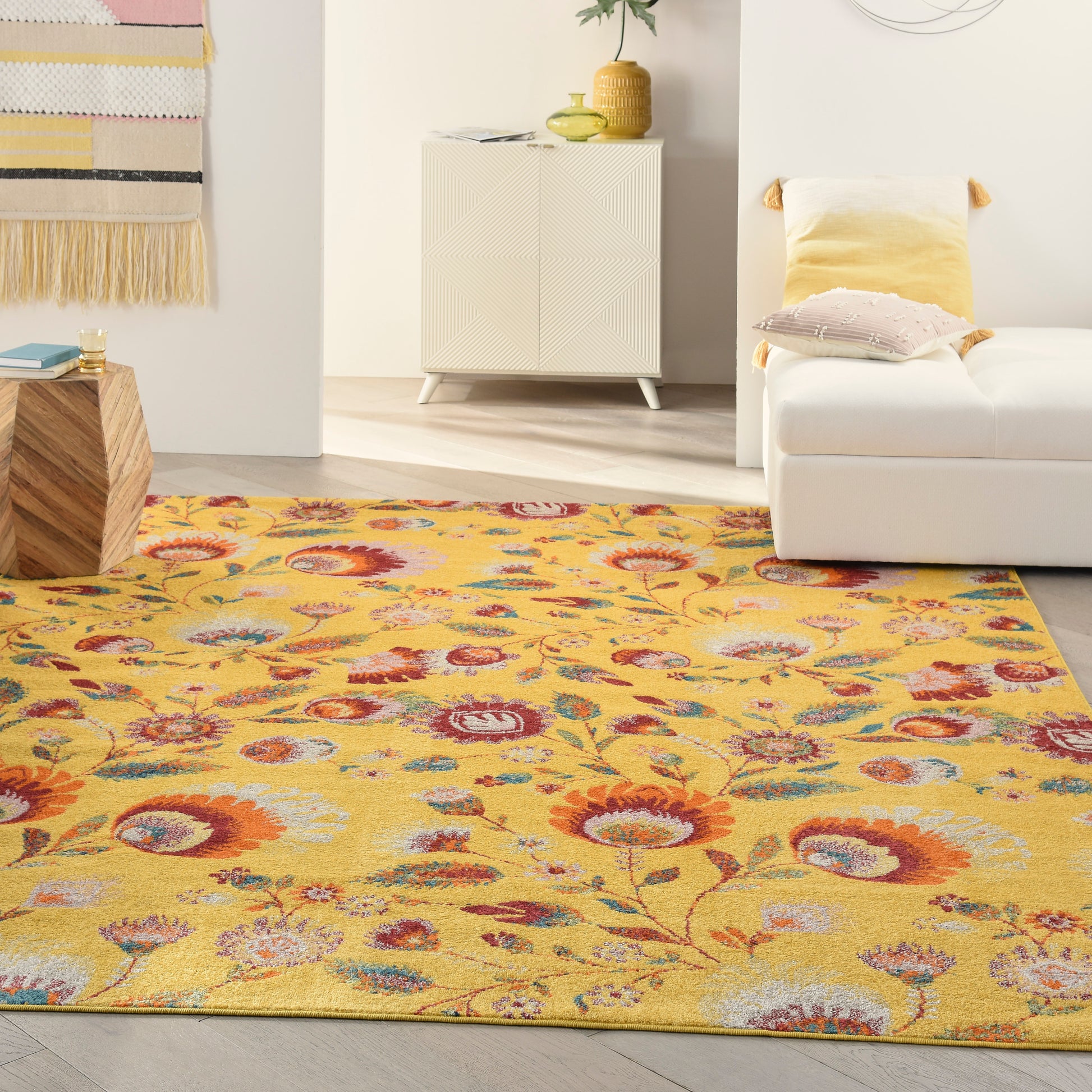 Nourison Home Allur  Yellow Multicolor  Contemporary