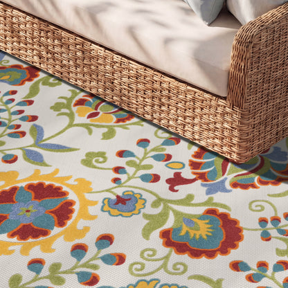Nourison Home Aloha  Ivory Multicolor  Contemporary