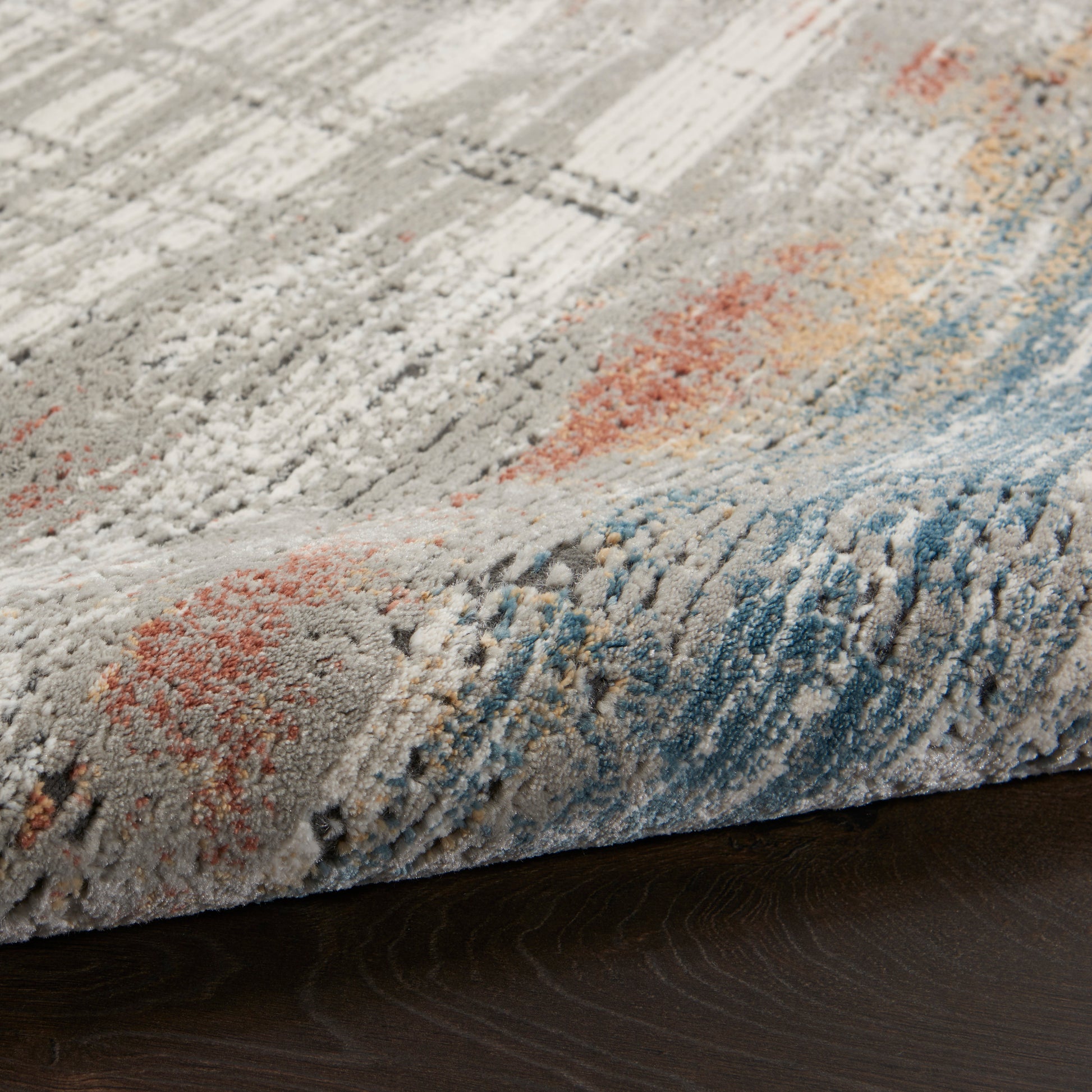 Nourison Home Rustic Textures  Grey Multicolor  Contemporary