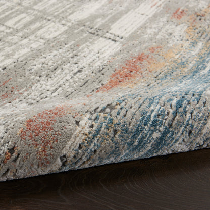 Nourison Home Rustic Textures  Grey Multicolor  Contemporary