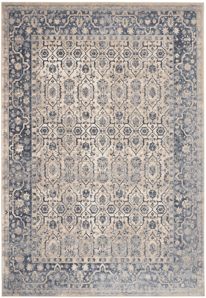 Nourison Home Malta  Ivory Blue  Traditional