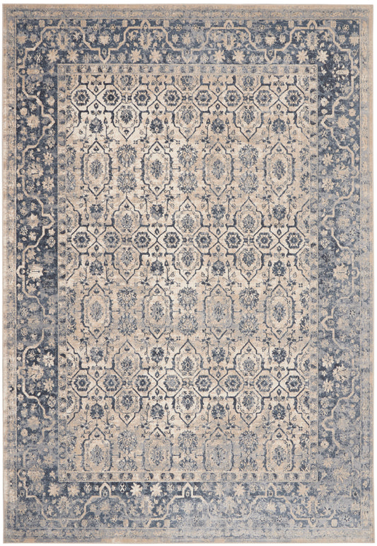 Nourison Home Malta  Ivory Blue  Traditional