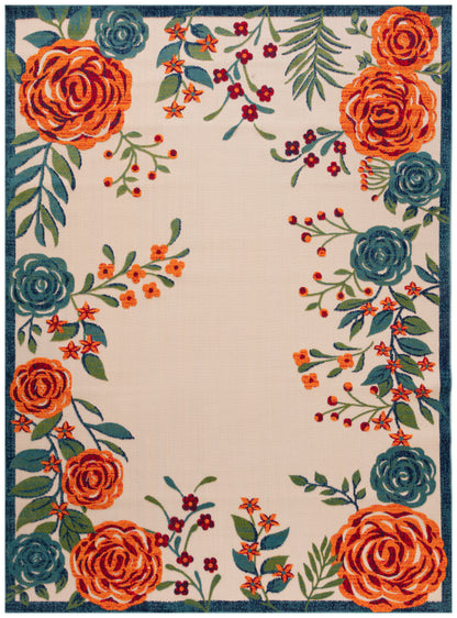 Nourison Home Aloha ALH32 Ivory Multicolor Contemporary Power-loomed Rugs