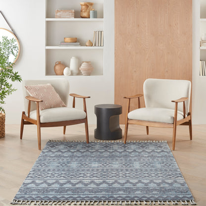 Nourison Home Asilah  Light Blue Charcoal  Contemporary