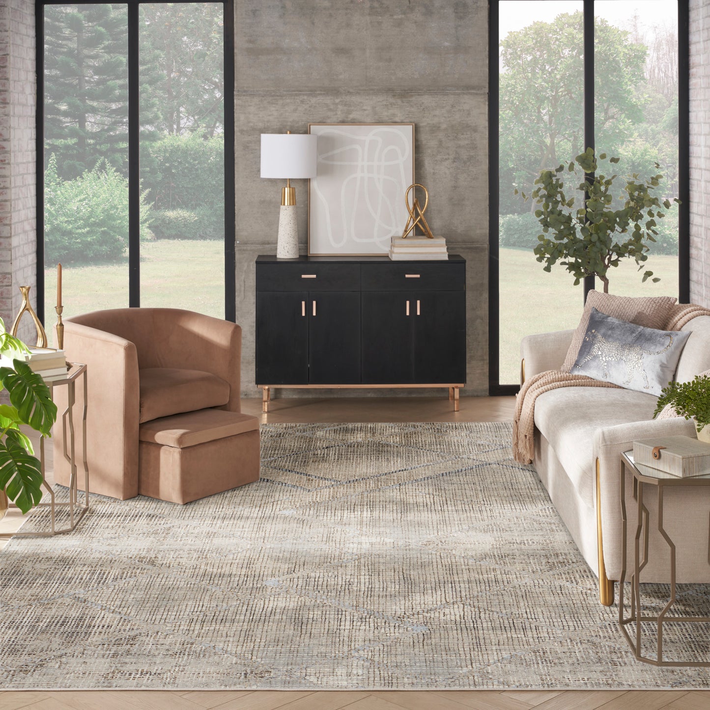 Nourison Home Sparkle  Grey  Contemporary