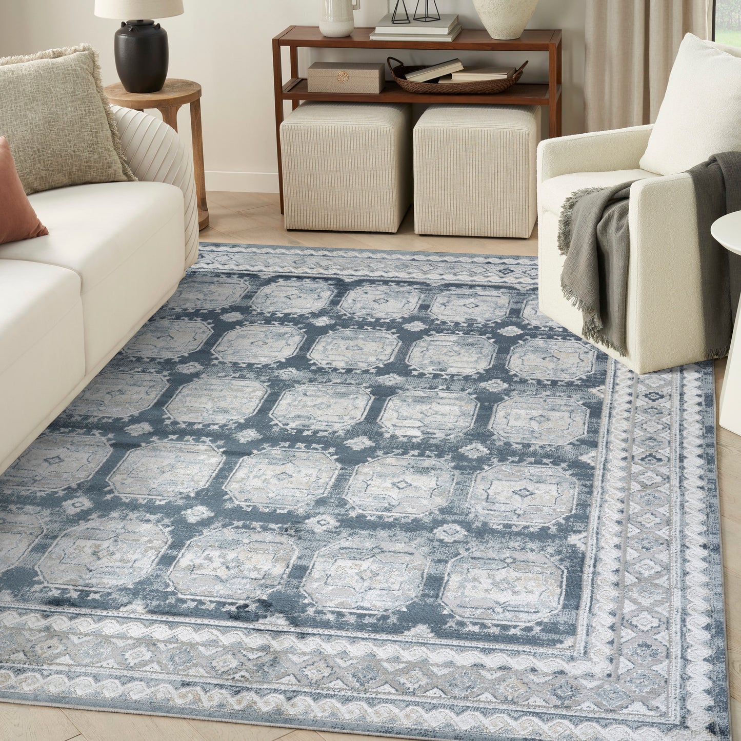 Nourison Home Dekor  Grey Navy  Traditional