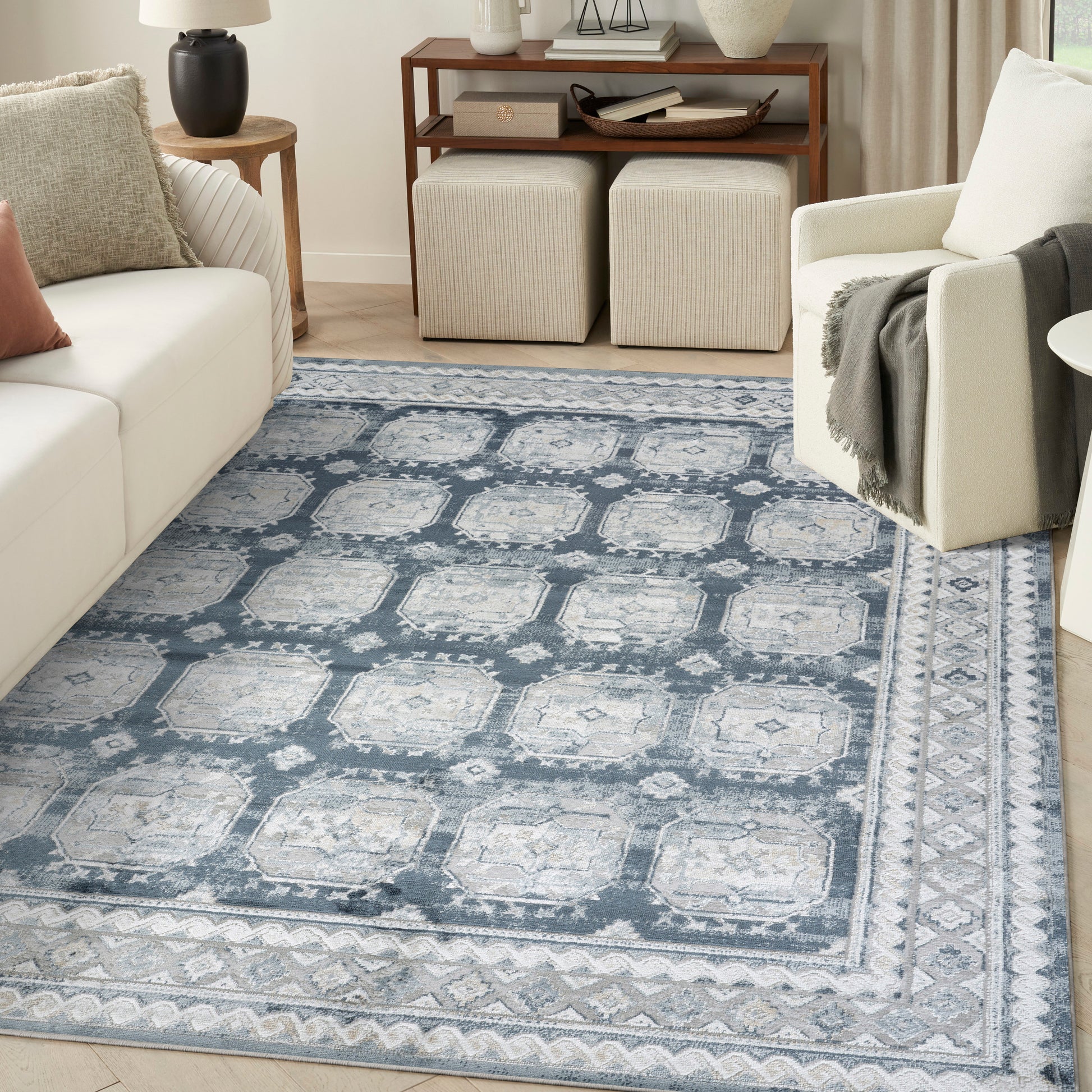 Nourison Home Dekor  Grey Navy  Traditional