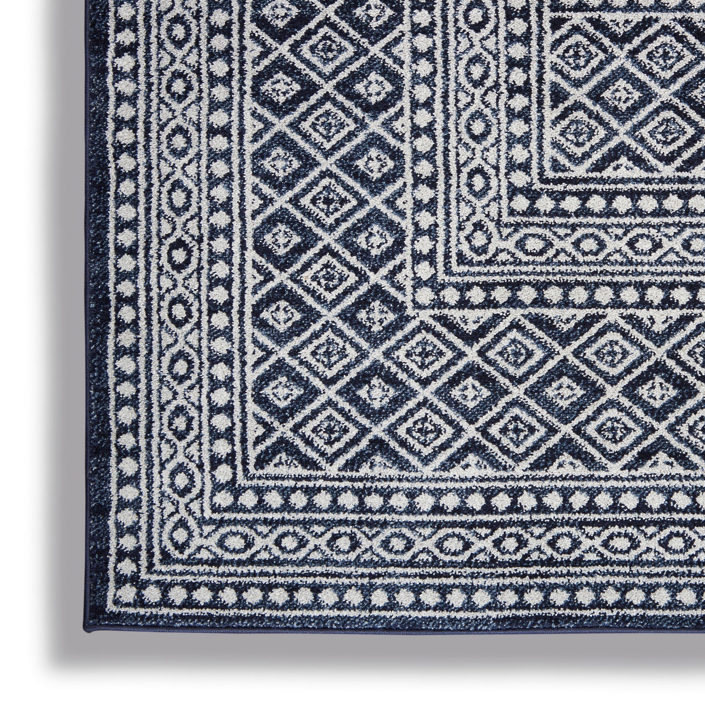 Nourison Home Palermo  Navy Grey  Contemporary