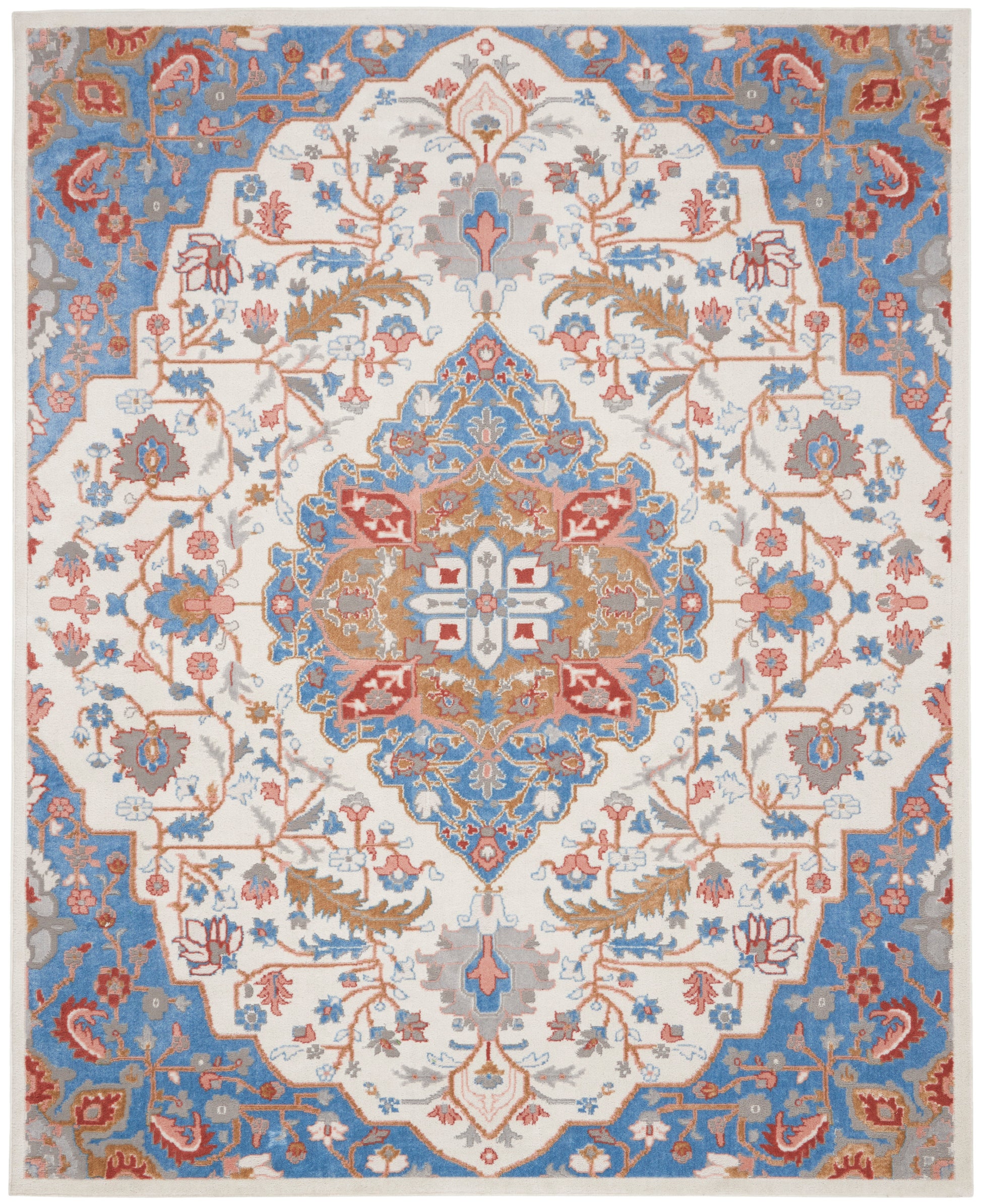Nourison Home Elation  Ivory Blue  Traditional
