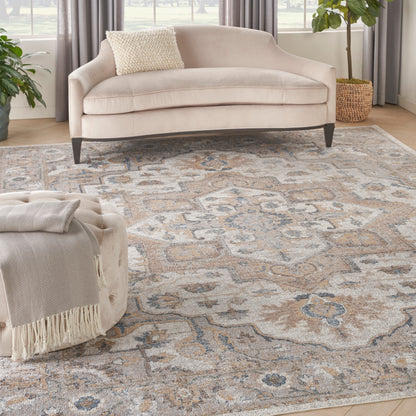 Nourison Home Astra Machine Washable  Silver Grey  Traditional