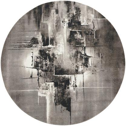 Nourison Home Twilight TWI30 Grey Ivory Black Contemporary Power-loomed Rug