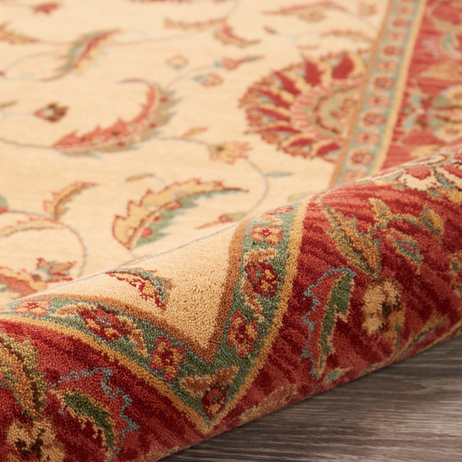 Nourison Home Living Treasures  Ivory Red  Traditional