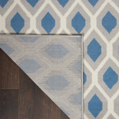 Nourison Home Grafix  Blue  Contemporary