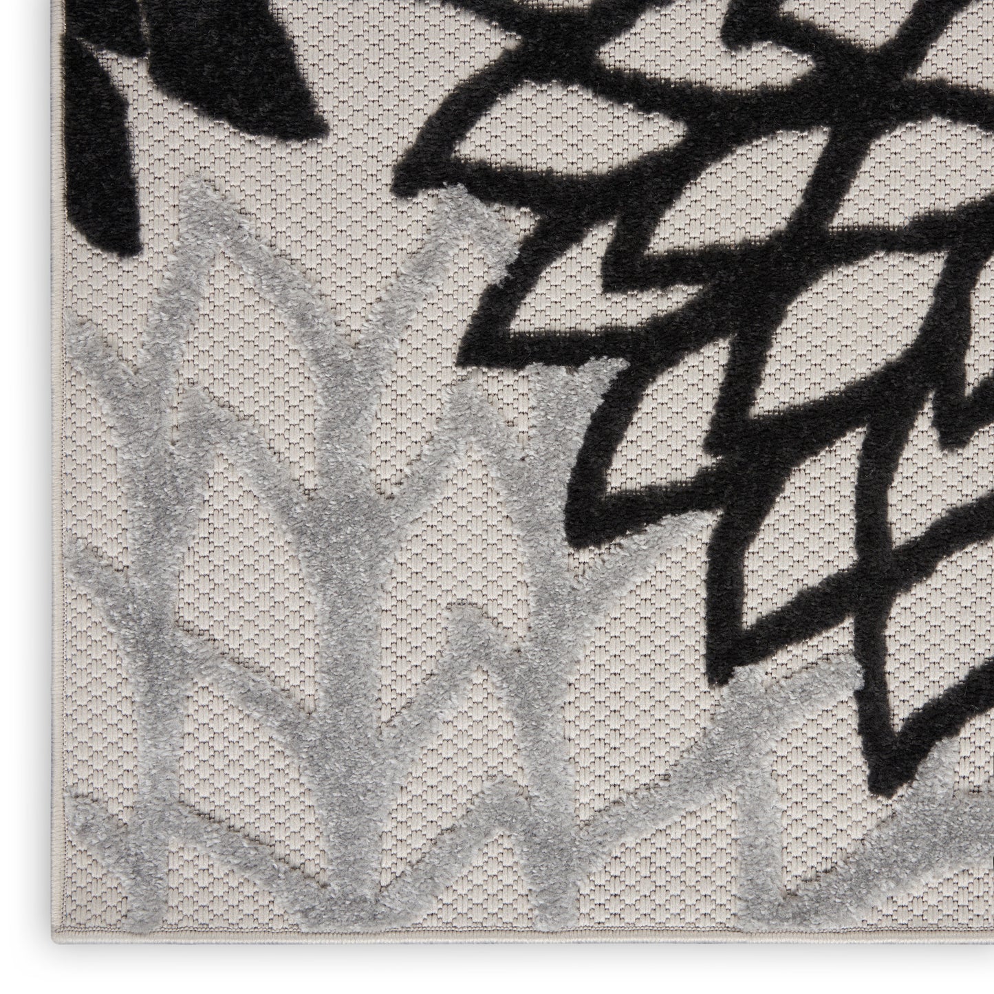 Nourison Home Aloha  Black White  Contemporary