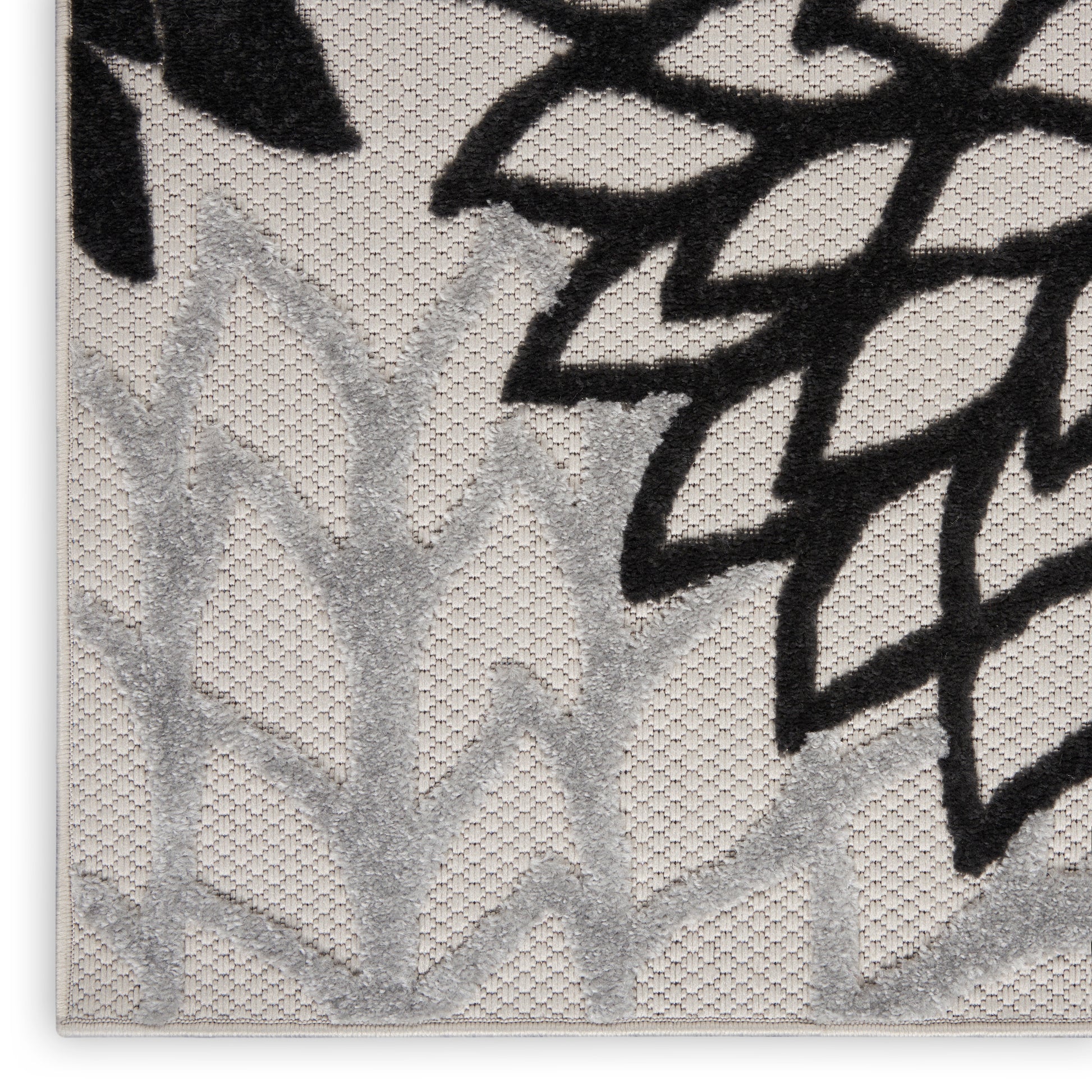 Nourison Home Aloha  Black White  Contemporary