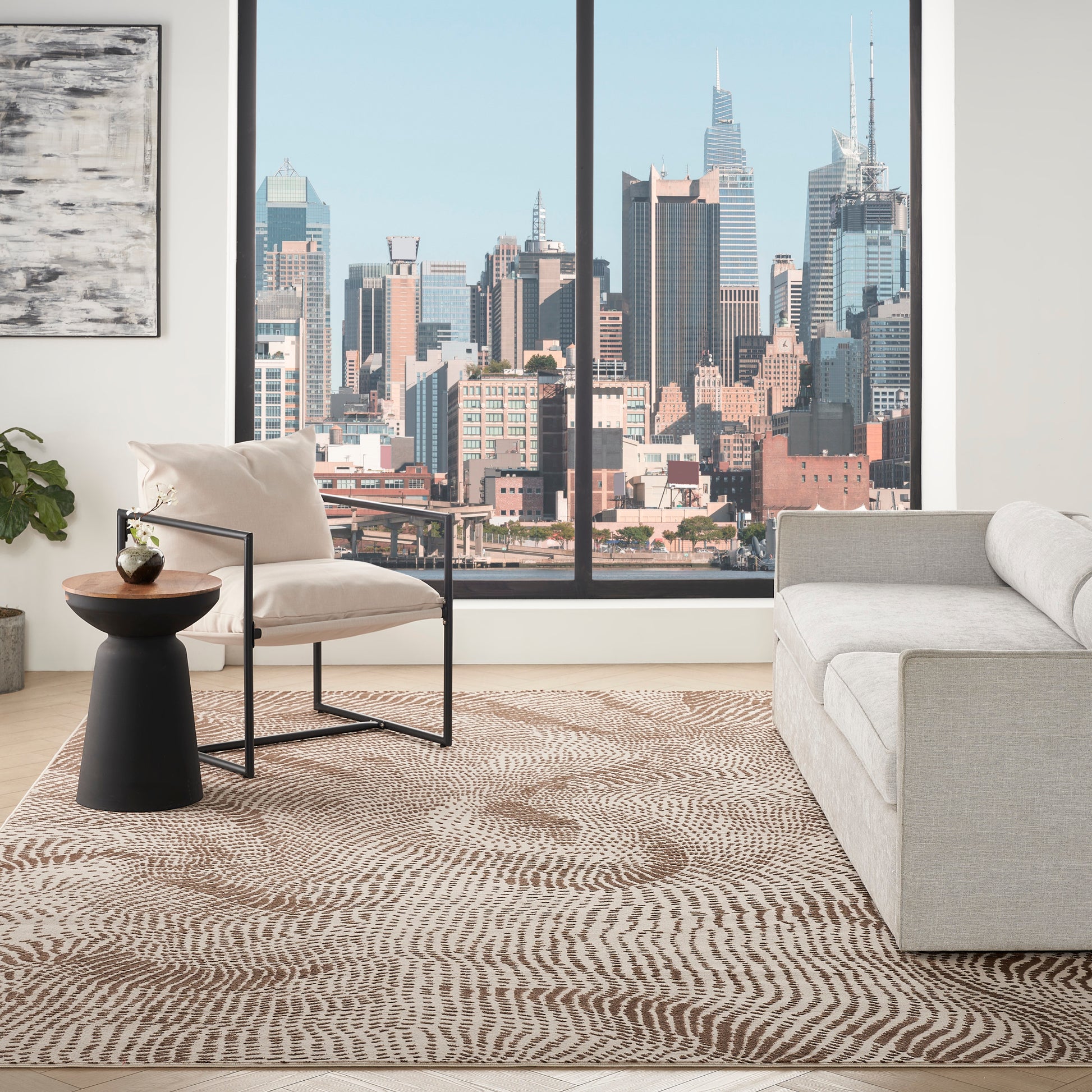 DKNY Central Park West  Beige Brown  Contemporary