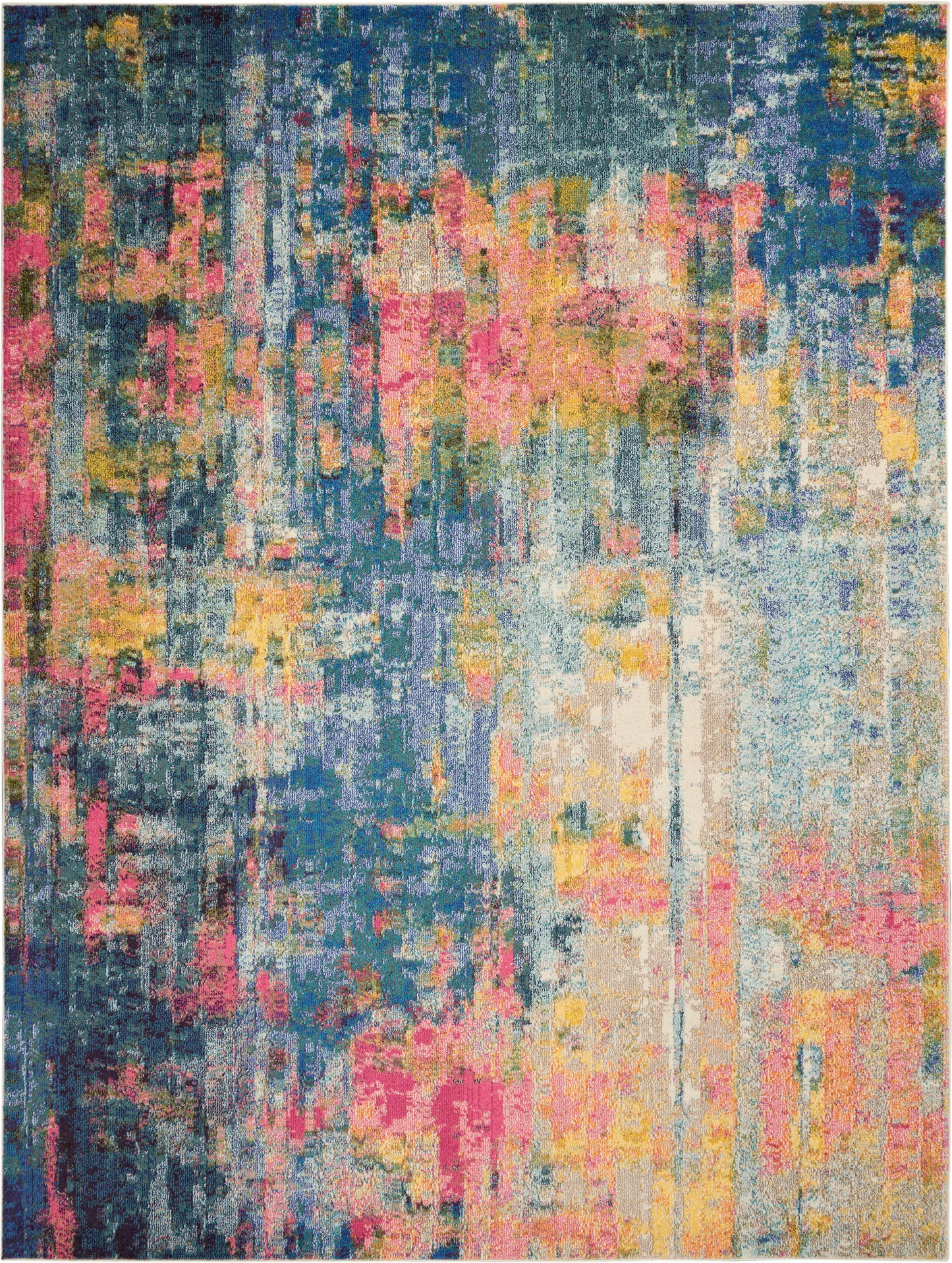 Nourison Home Celestial CES09 Blue Yellow Contemporary Power-loomed Rugs