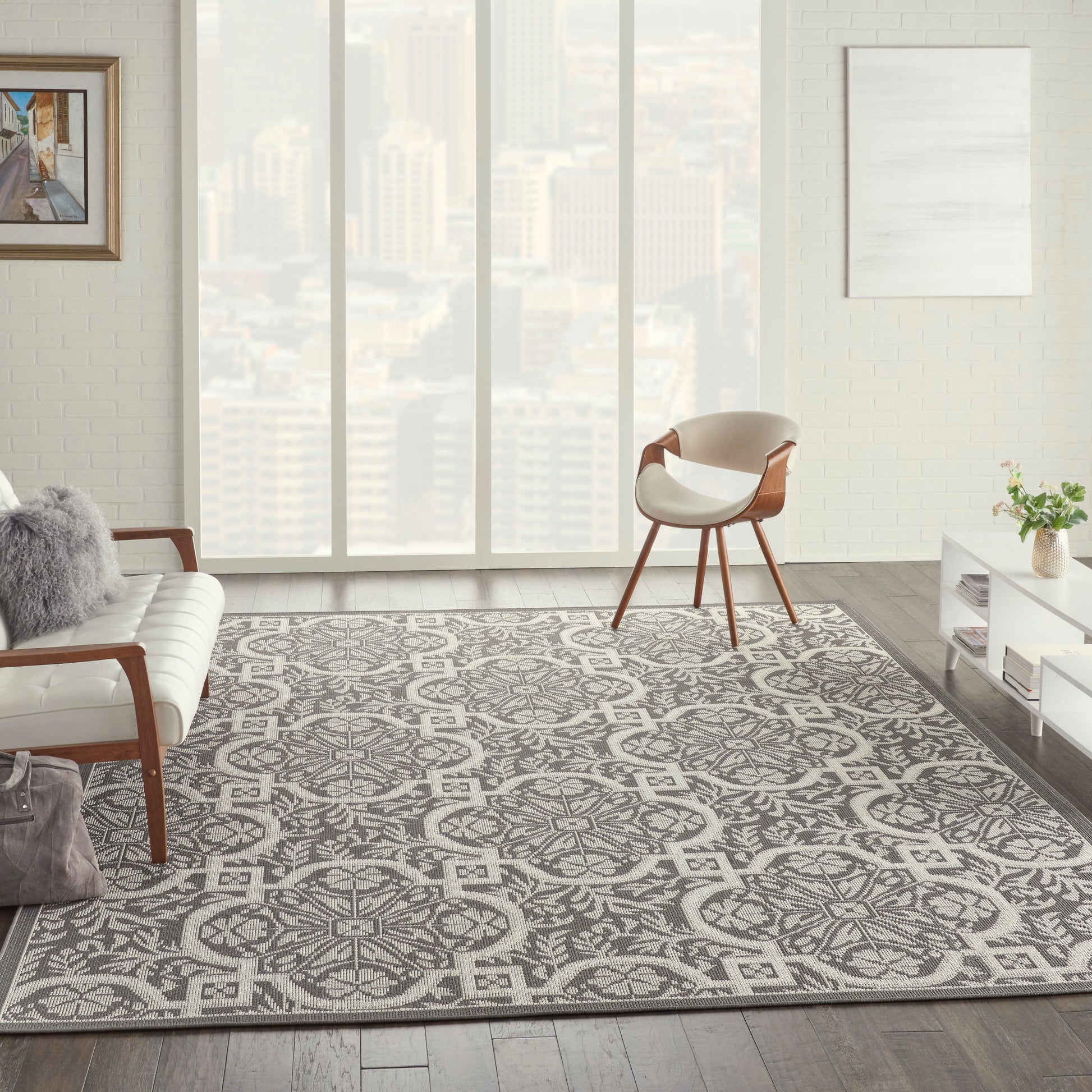 Nourison Home Aruba  Ivory Grey  Transitional