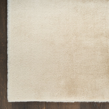 Nourison Home Soft Plush Rabbit Fur  Beige  Contemporary