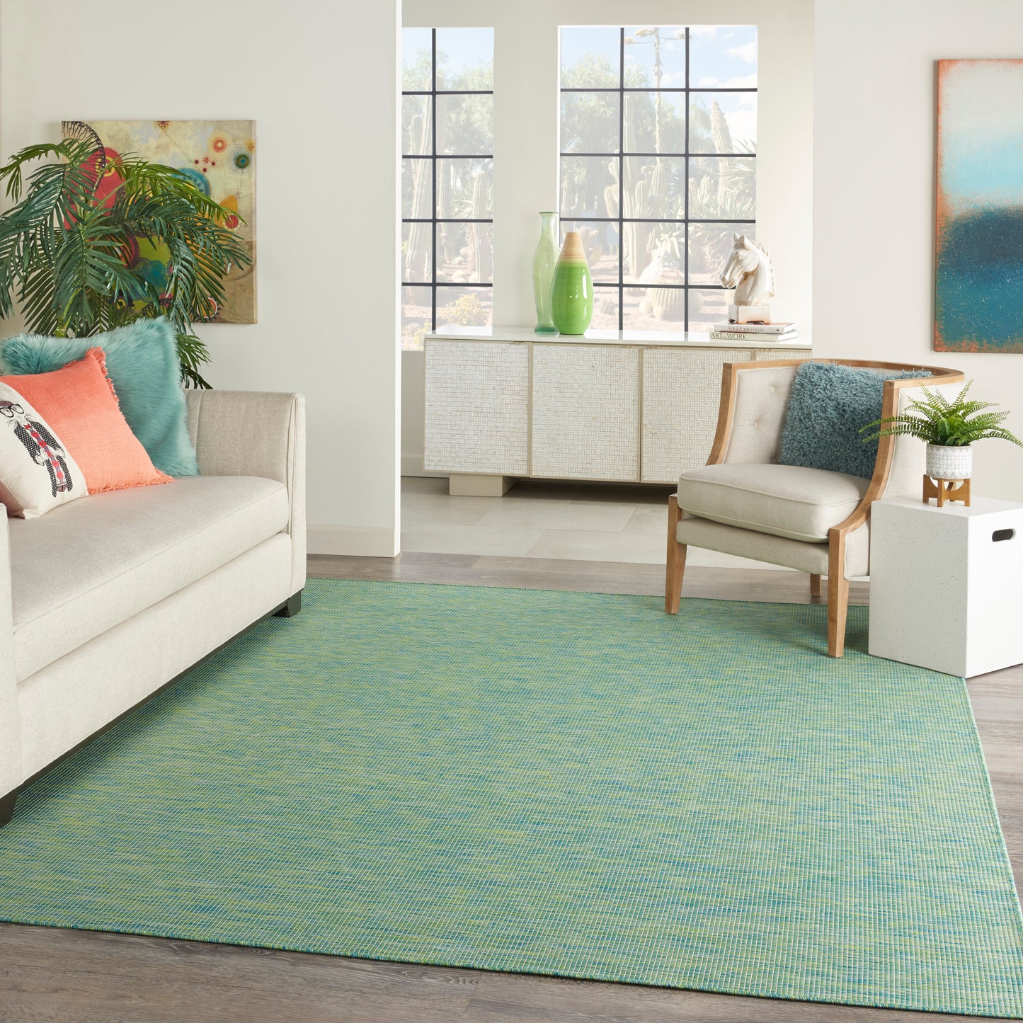Nourison Home Positano  Blue Green  Contemporary