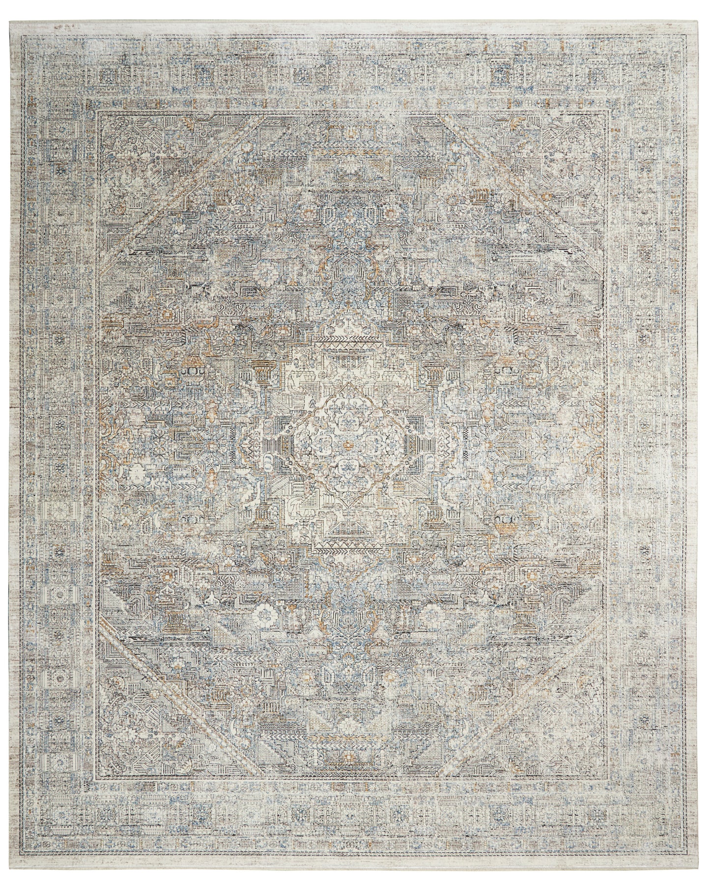 Nourison Home Starry Nights STN02 Cream Grey Traditional Loom-woven Rug