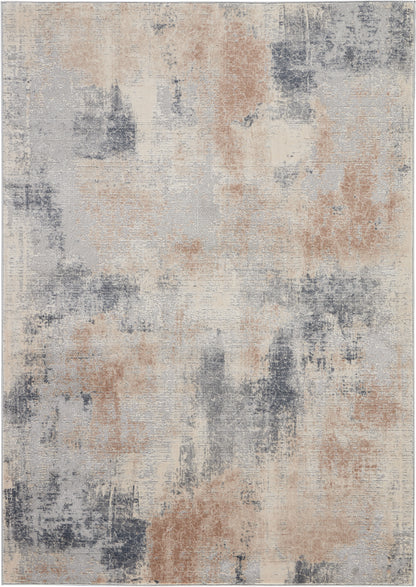 Nourison Home Rustic Textures RUS02 Beige Grey Contemporary Power-loomed Rugs