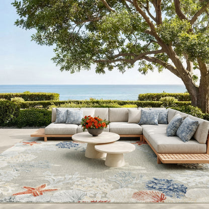 Nourison Home Suncoast  Grey Multicolor  Contemporary