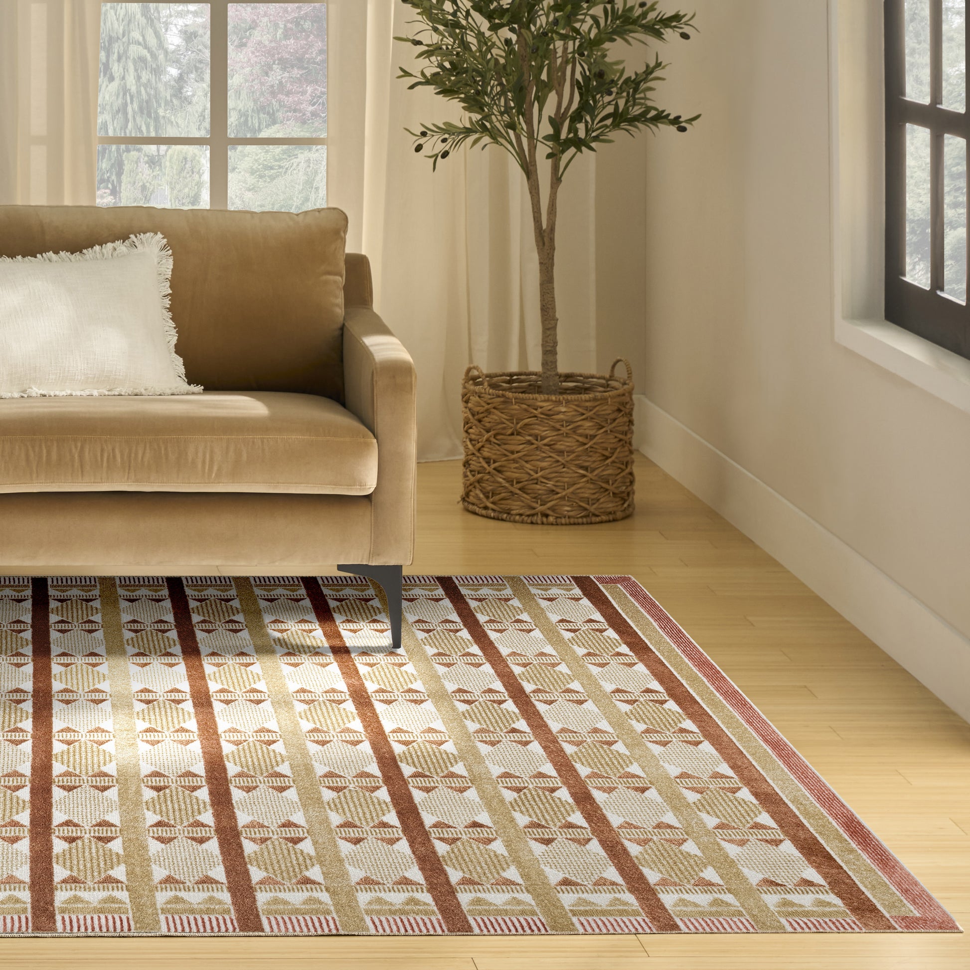 Nourison Home Nordic  Rust  Contemporary