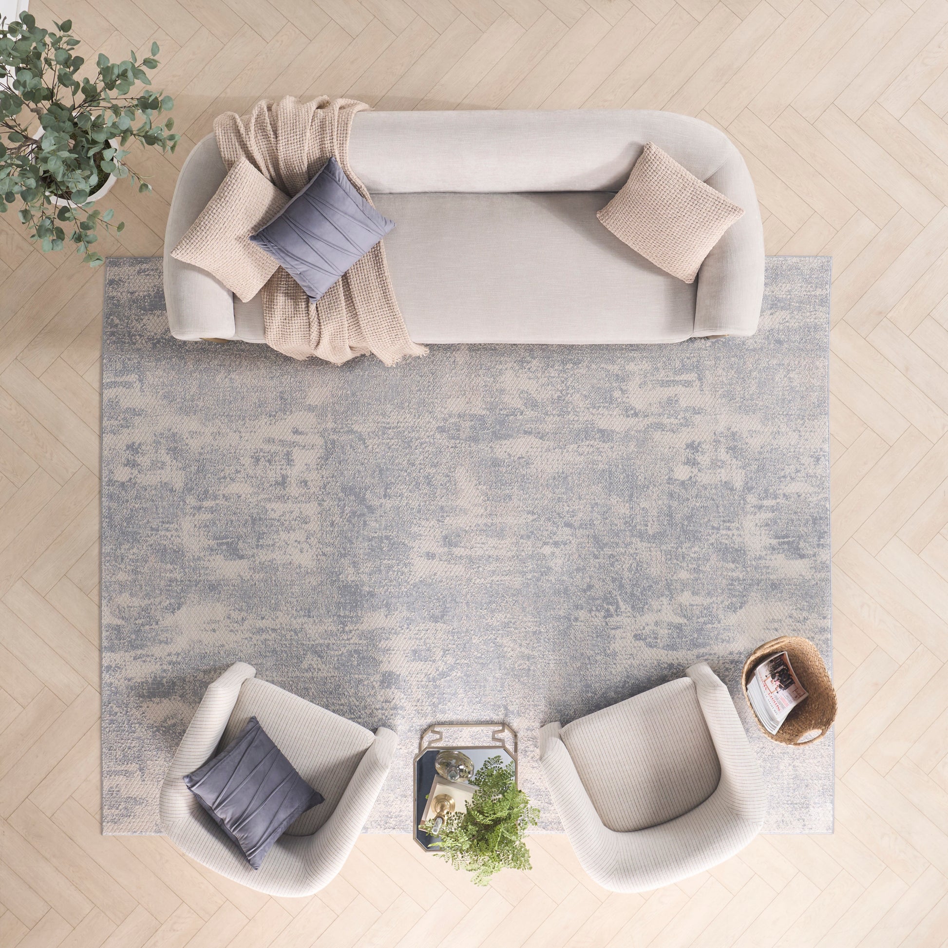 Nourison Home Exhale  Light Grey  Contemporary