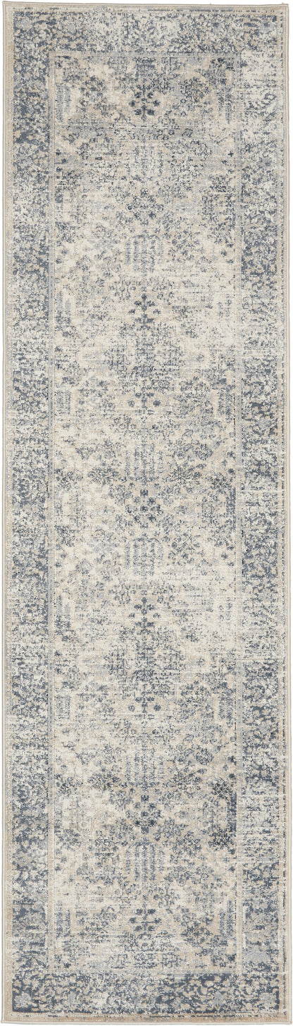 Nourison Home Malta MAI12 Ivory Blue Traditional Power-loomed Rug