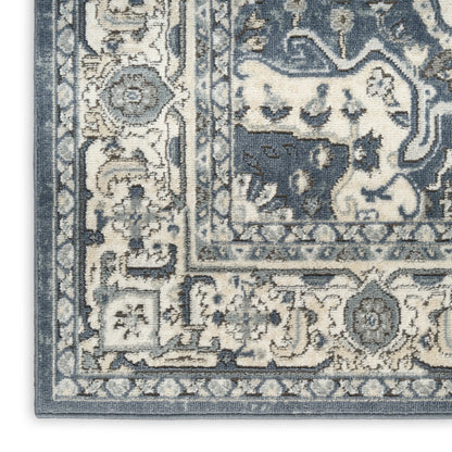 Nourison Home Quarry  Navy Ivory  Traditional