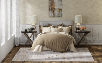 Feizy Waldor 39NBF Ivory Beige Modern/Casual/Tropical Machine Woven Rug - Rugs - Feizy - Atlanta Designer Rugs