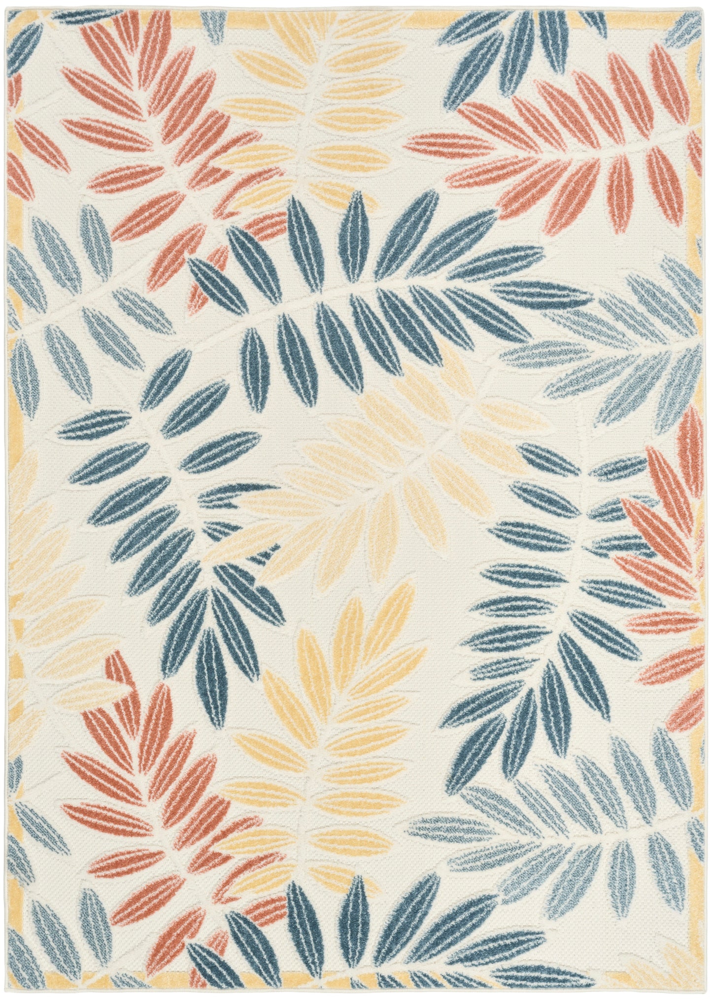Nourison Home Aloha ALH18 Ivory Blue Contemporary Power-loomed Rugs