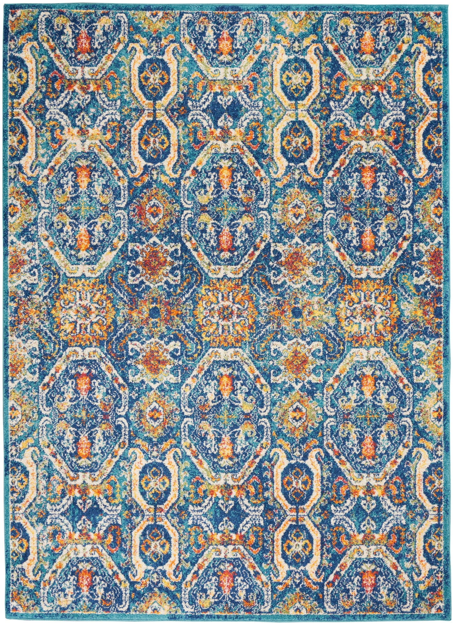 Nourison Home Allur ALR05 Blue Multicolor Transitional Power-loomed Rug