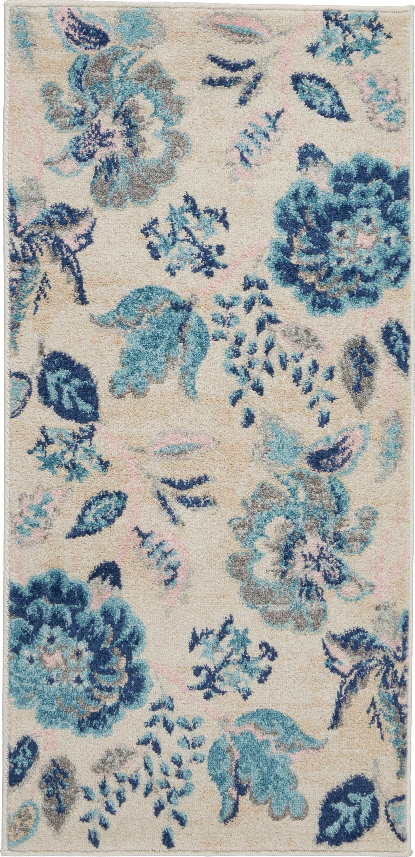 Nourison Home Tranquil TRA02 Ivory Light Blue Contemporary Power-loomed Rug