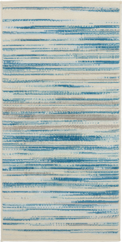 Nourison Home Jubilant JUB04 Blue Contemporary Power-loomed Rug