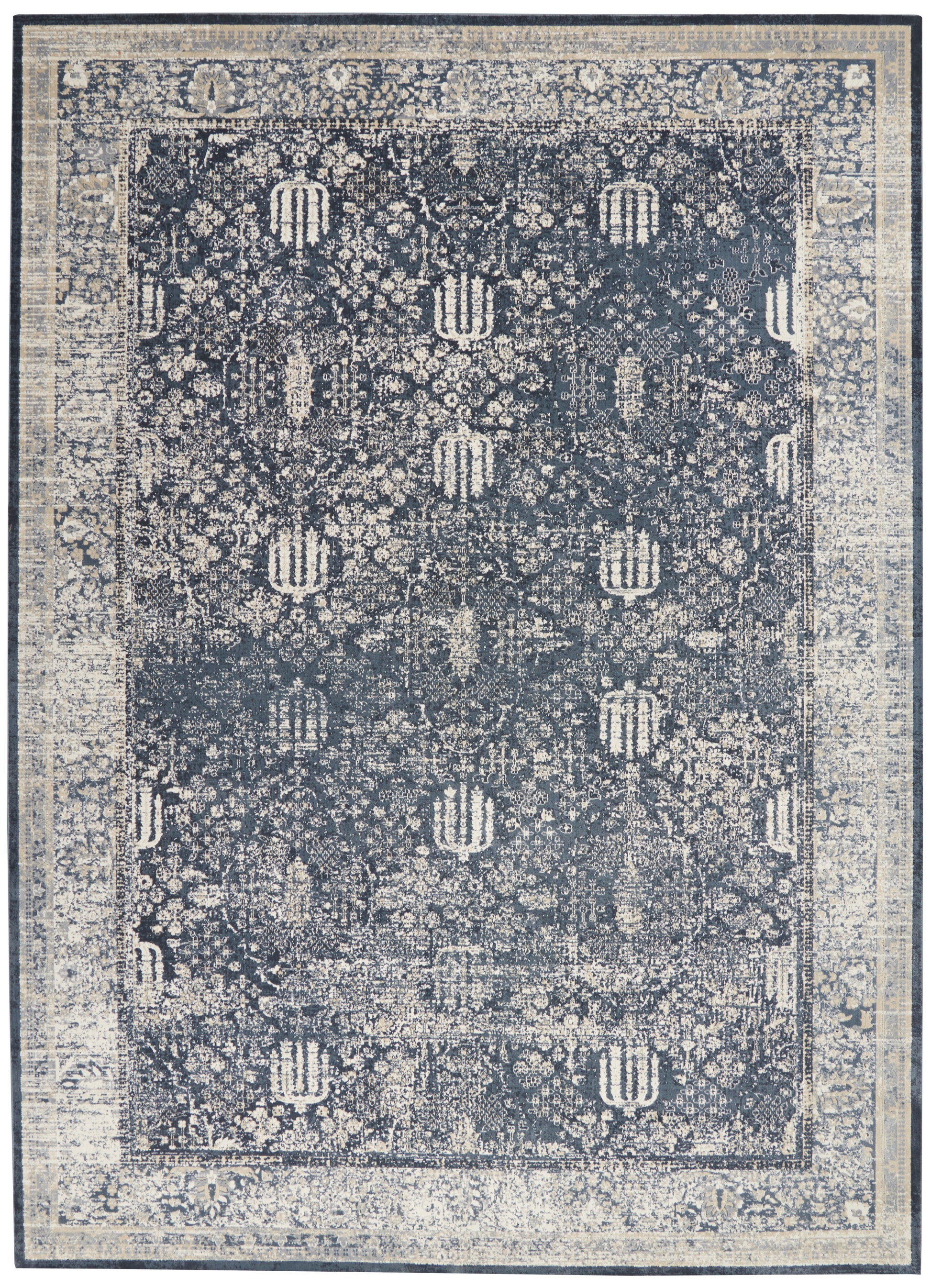 Nourison Home Malta  Navy Ivory  Traditional