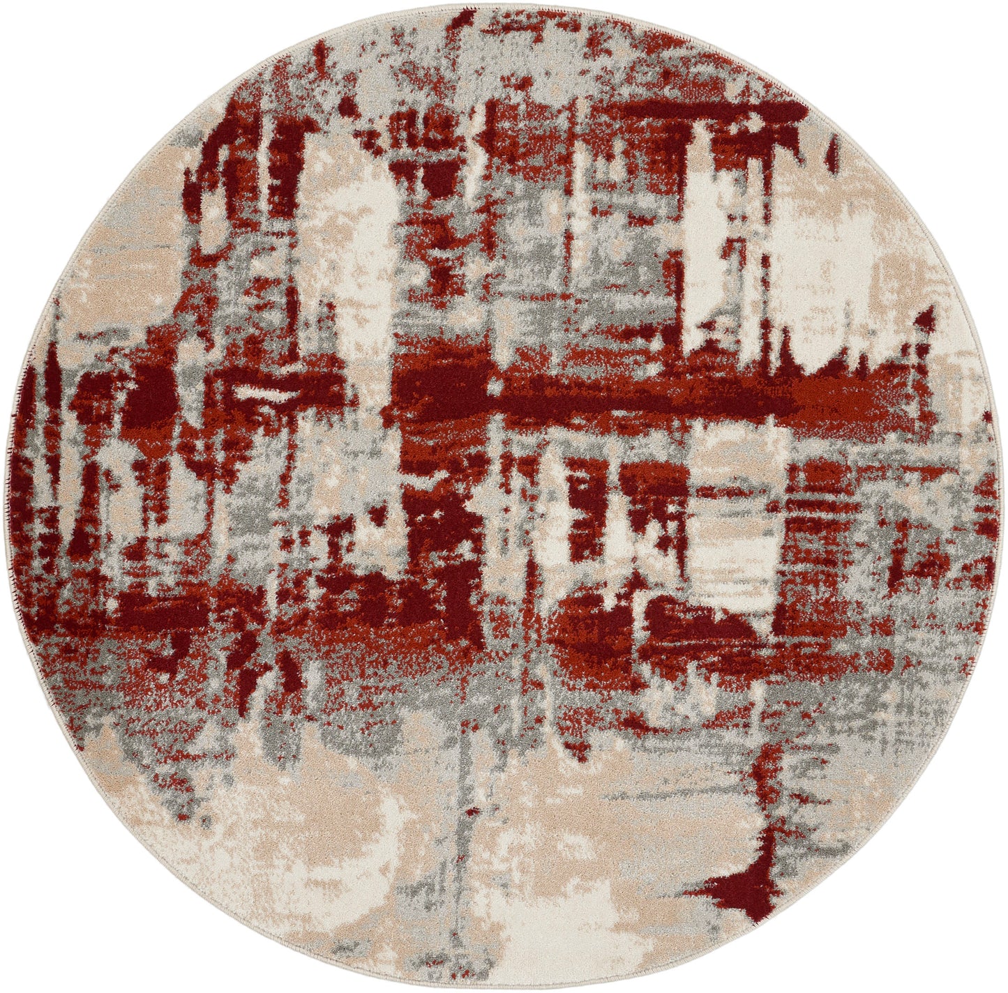 Nourison Home Maxell MAE14 Ivory Red Contemporary Power-loomed Rugs