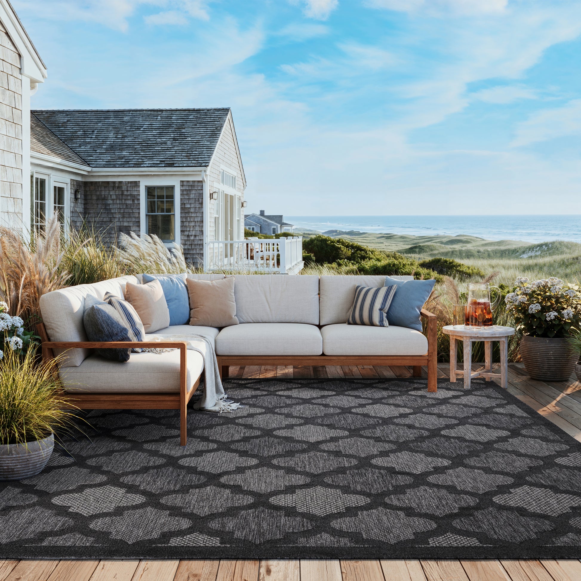 Nourison Home Easy Care  Charcoal Black  Contemporary