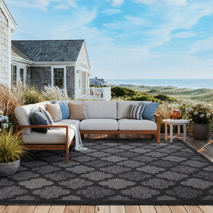 Nourison Home Easy Care  Charcoal Black  Contemporary