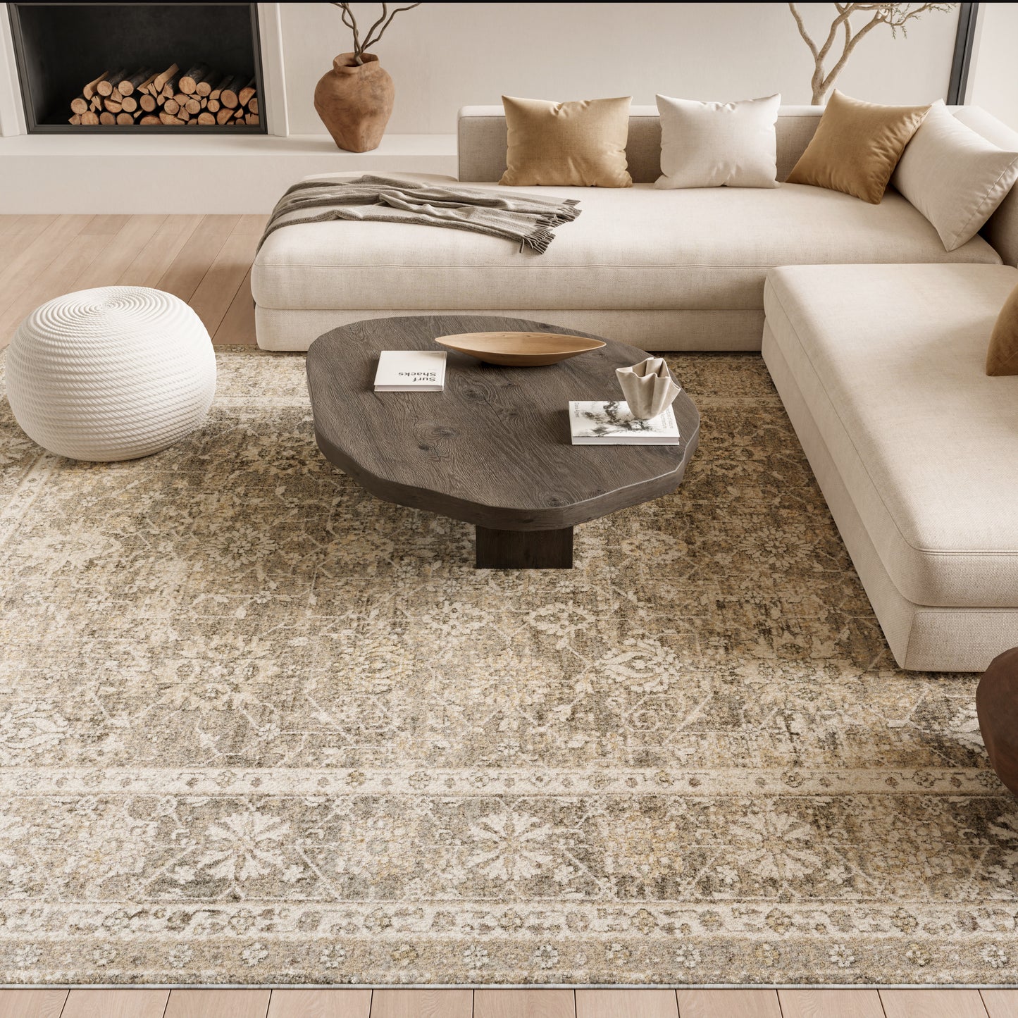 Nourison Home Soft Mist  Ivory Grey  Traditional