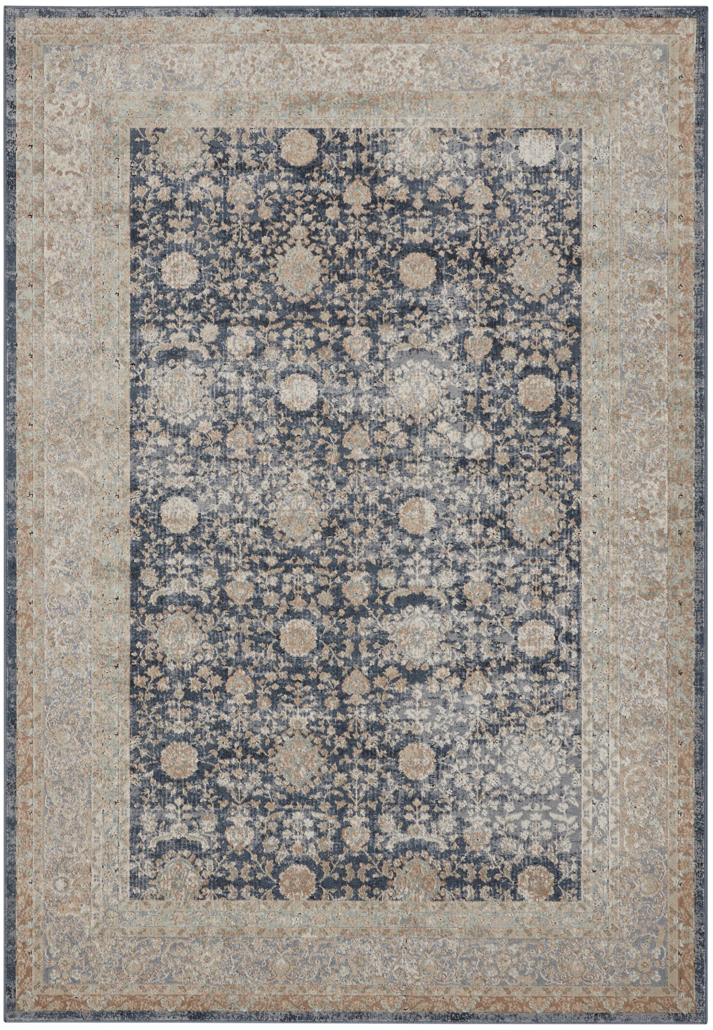 Nourison Home Malta MAI07 Navy Traditional Power-loomed Rug