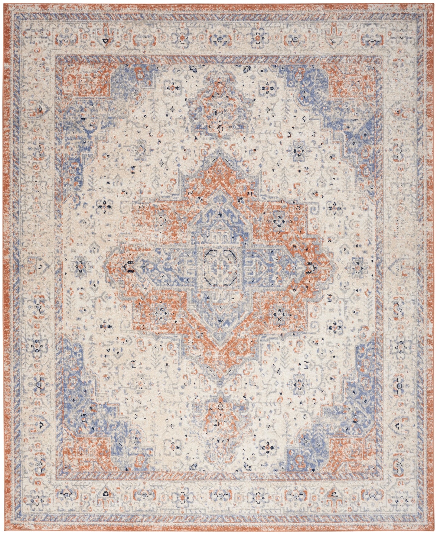 Nourison Home Nourison Essentials Persian NRE07 Beige Blue Traditional Power-loomed Rug