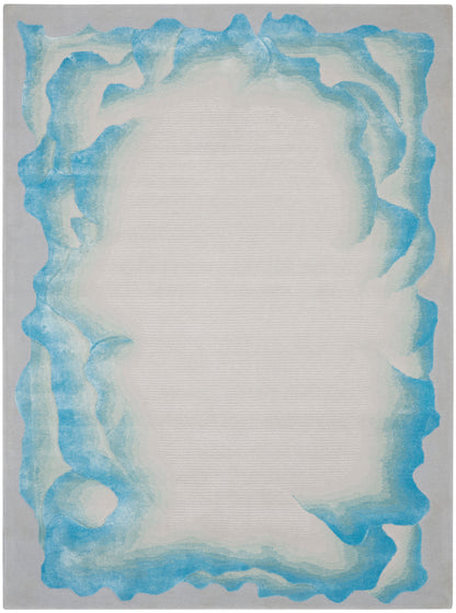 Nourison Home Prismatic PRS22 Sea Mist Blue Contemporary Hand Tufted Rug