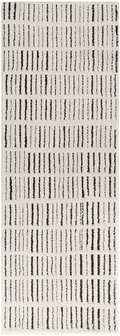 Nourison Home Modern Comfort MNC03 Ivory Black Contemporary Power-loomed Rug