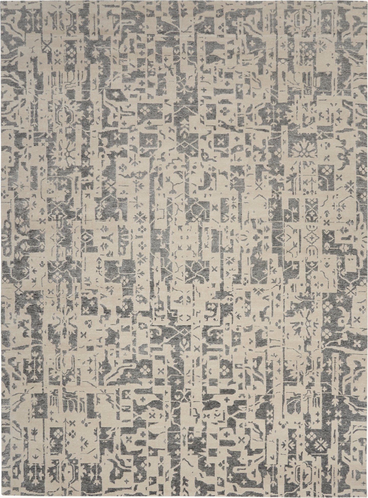 Nourison Home Silk Shadows  Ivory Grey  Transitional