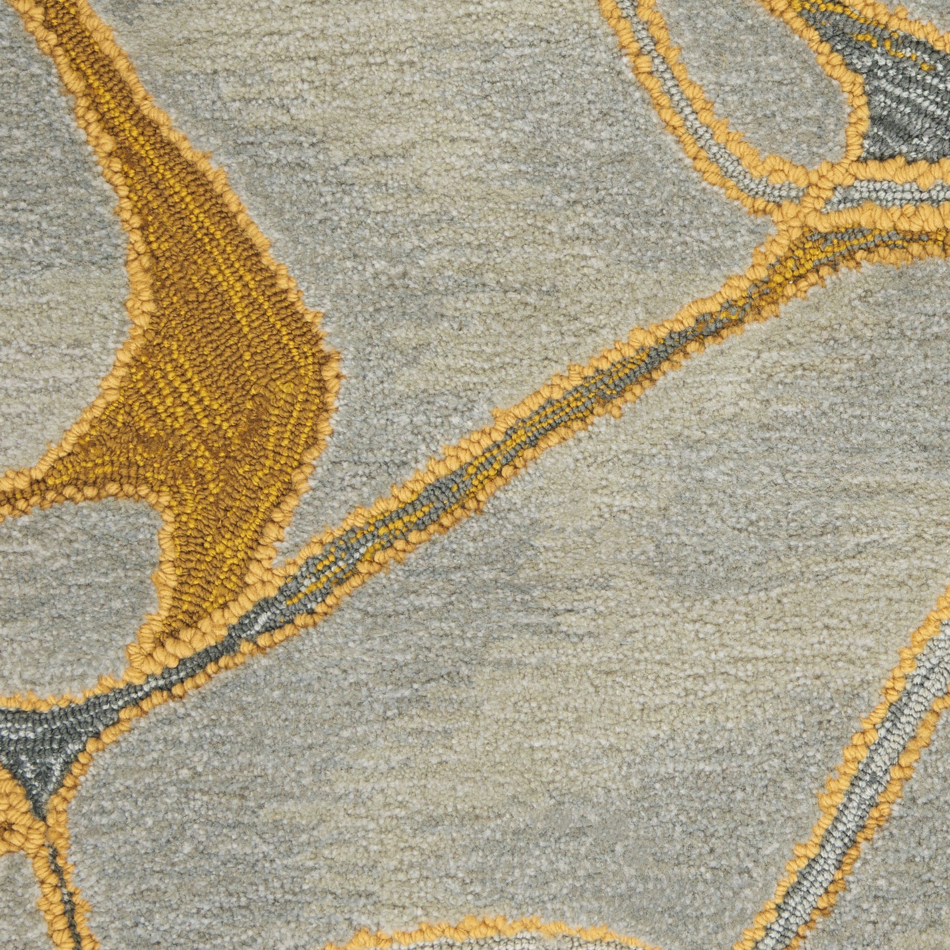 Nourison Home Symmetry  Grey Yellow  Contemporary